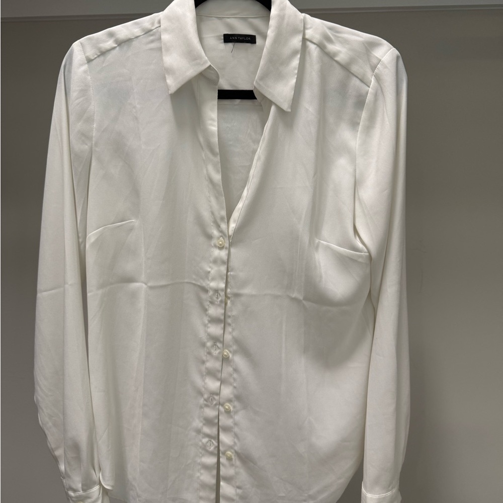 Ann Taylor Classic White Dress Shirt for Men